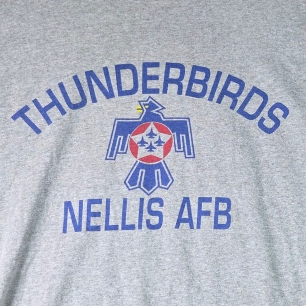 Soffe T-Shirt Mens XL Gray Thunderbirds Nellis AFB Military Aviation Graphic Tee
